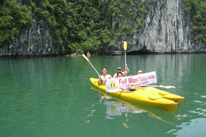 1 Day Boat Tour: HaLong Bay, Lan Ha Bay, Natural Beach and Full Moon Party - Swimming and caves near Natural Beach