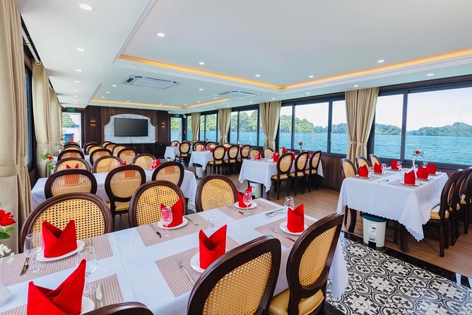 Best Halong Bay Tour One Day On Luxury Cruise 6 Hours Cruising - Ti Top Island for a higher view