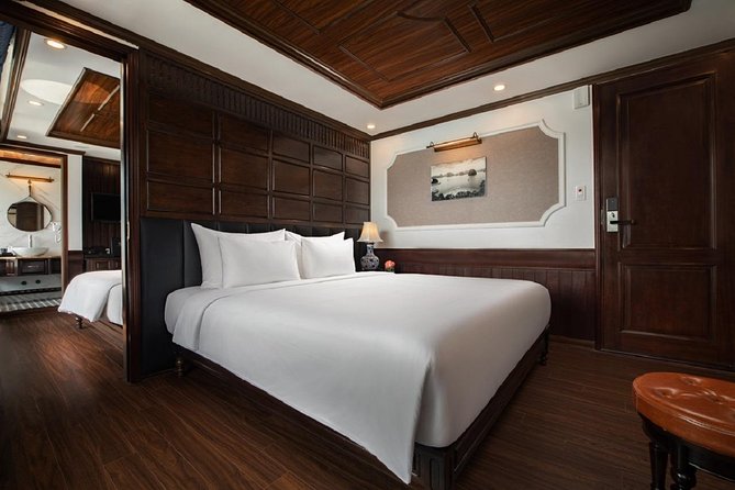 Doris Cruise 5 star cruise 2 days visiting Halong Bay Lan Ha Bay private balcony - Dinner, the sundeck, and a night on board