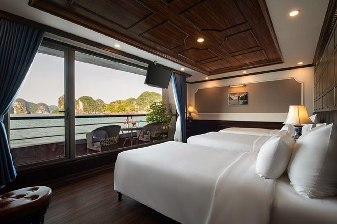 Doris Cruise 5 star cruise 2 days visiting Halong Bay Lan Ha Bay private balcony - The return to Tuan Chau and Hanoi