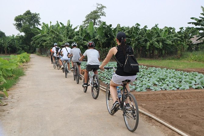 Half-Day Bicycle Tour Combine City & Countryside + Train Street - West Lake, with a view across old and new Hanoi