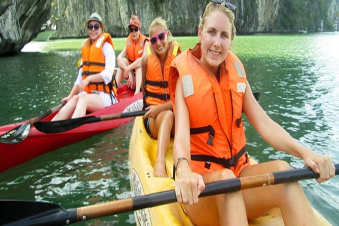 Halong Bay Full-Day with 6 Hour Cruise Kayaking, Swimming, Lunch - Hang Luon by kayak or bamboo boat