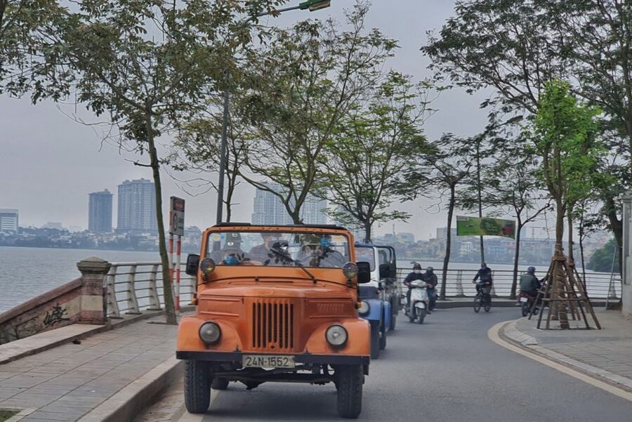 Hanoi Food, Culture, Sightseeing & Fun By Vietnam Army Jeep - Train Street, with a pause to watch the train