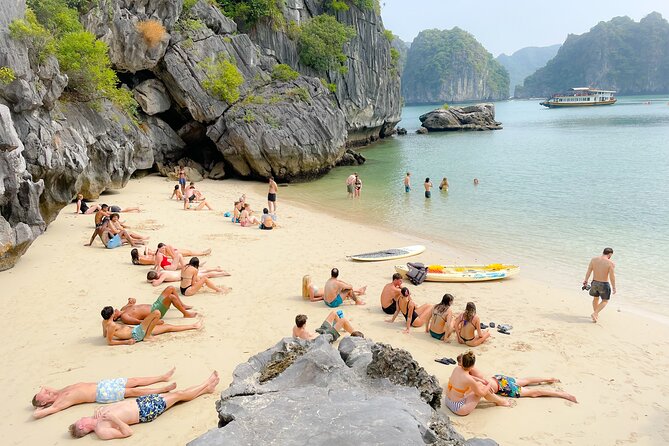 Lan Ha Bay day tour from Cat Ba, Hanoi - Serenity Boutique Cruise - Cai Beo introduces the bay at a human scale