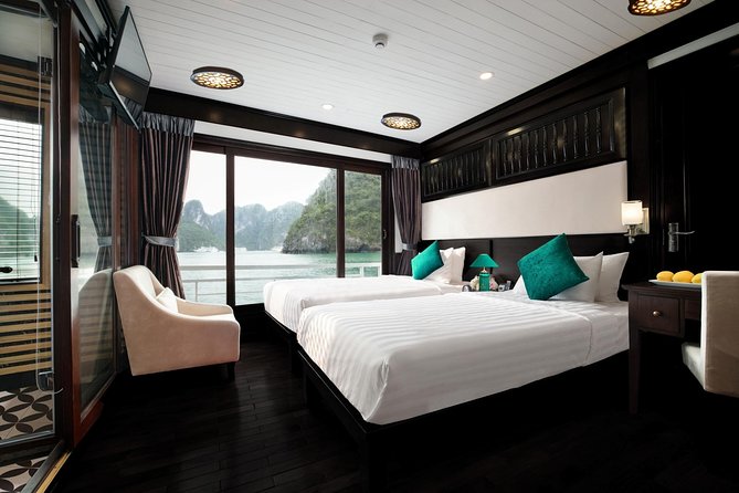 Overnight Luxury 5 Star Alisa Cruise with Meals, Kayak or Bamboo Boat - A cabin night, then tai chi and Sung Sot Cave