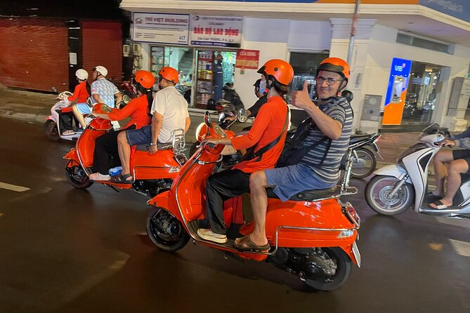 Vespa Female Ao Dai riders Night Street Food + See Train Street - What the $68 price includes