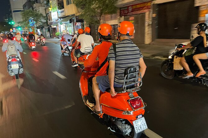 Vespa Female Ao Dai riders Night Street Food + See Train Street - Who will get the most from this ride